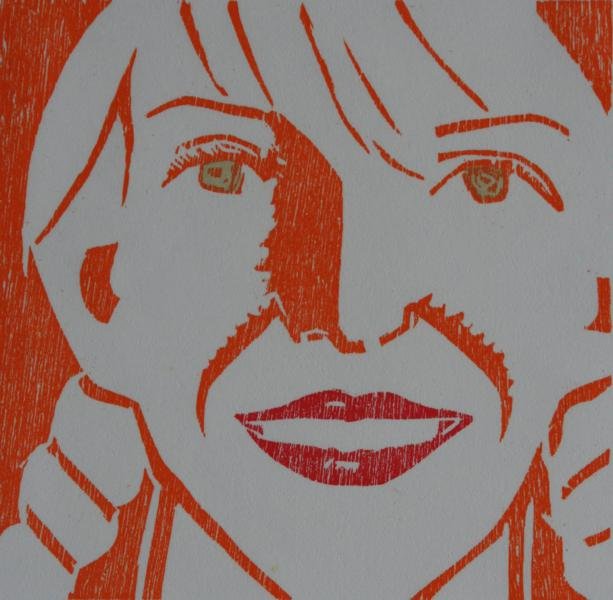 Alex Katz (b. 1927): Jessica, 1994, Woodcut, 7" x 7", SLL and Numbered LL, 133/200, Unframed. Print Club of New York presentation print.