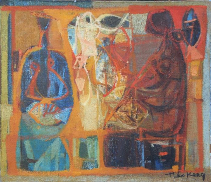 Theo Kerg (French - 1909-1993): Le Marche, n.d., Oil on Canvas, 18" x 21.5", SLR on Verso, Unframed