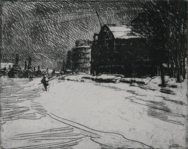 Ivan Summers (1889-1964): Rondout, Kingston, n.d., Etching, 8" x 9.75", SLR in Pencil in Plate, Framed
