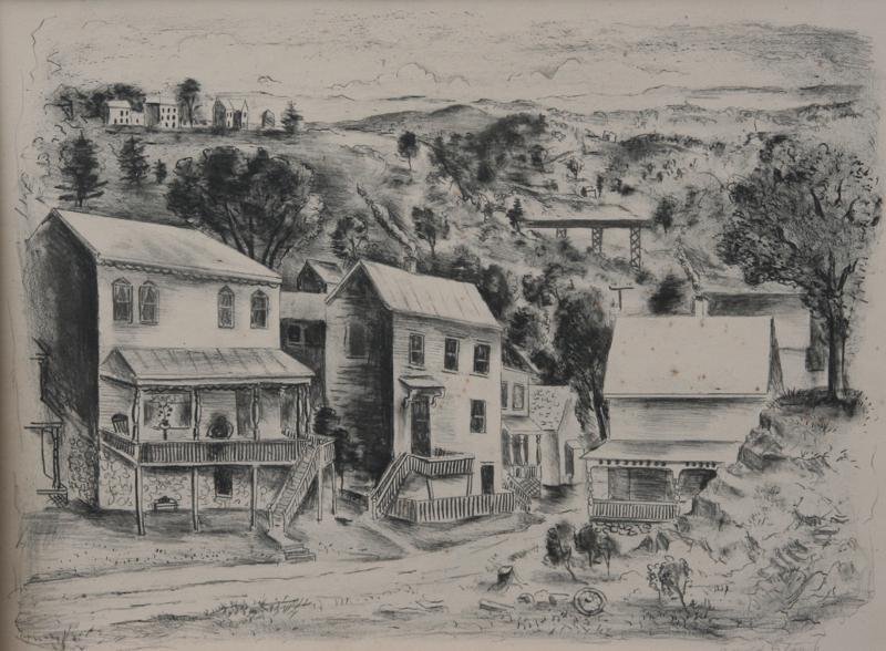 Arnold Blanch (1896-1968): Rondout - View of Kingston, n.d., Lithograph, 11" x 15", SLR, Unframed