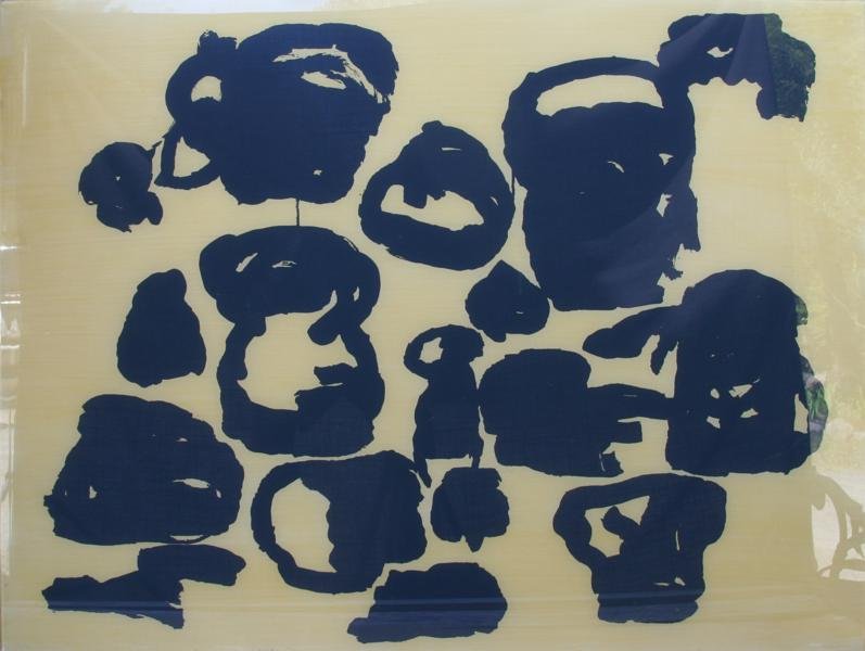 Philip Guston (1913-1980): August 1965, 1956, Silkscreen on Plexiglass, 40" x 30", SLR, Signature scratched into plexiglass, Unframed. Purchased at Christies, Nove. 14, 1986. From "The Four Plexi's" series.