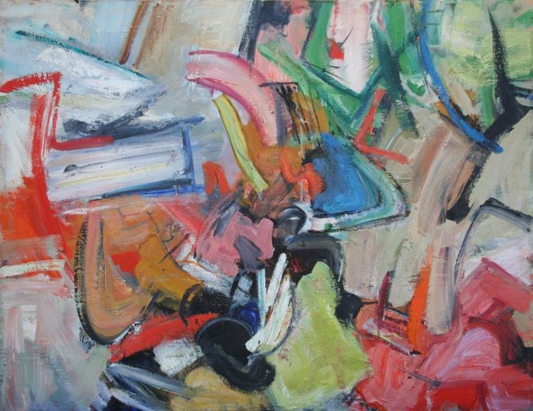 Unknown: Untitled (Abstract), n.d. Oil on Canvas, 27.50" x 35.5", N/A, Framed