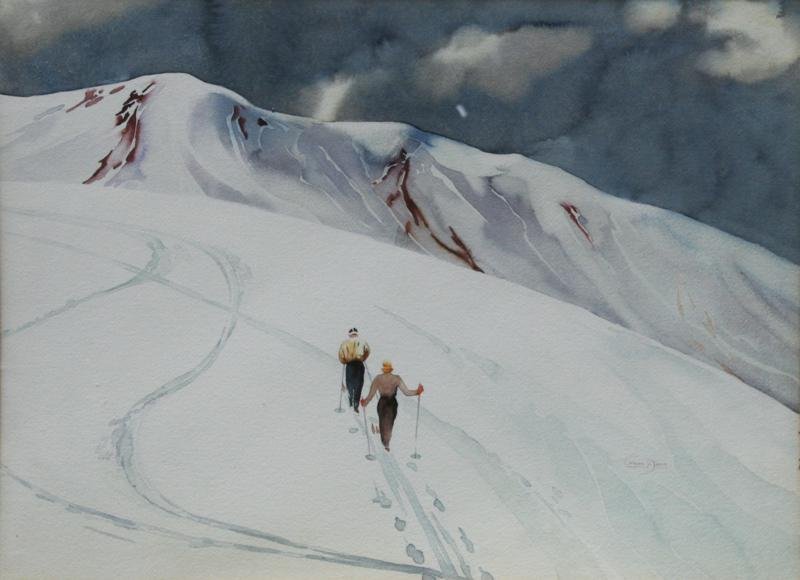 Wayne Lambert Davis (1904-1988): Mt. Mansfield, n.d., Watercolor on Paper, 19" x 26", SLR, Unframed