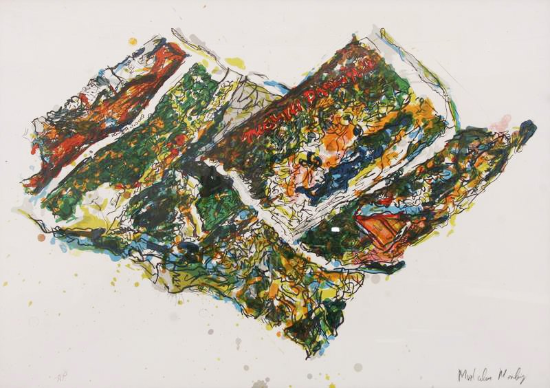 Malcolm Morley (b. 1931): Parrot Jungle, 1973, Lithograph in Colors, Ed. A/P, 24" x 34", SLR in pencil, Framed. From the "Arles/Miami" Portfolio of 5 lithographs, published in 1973.