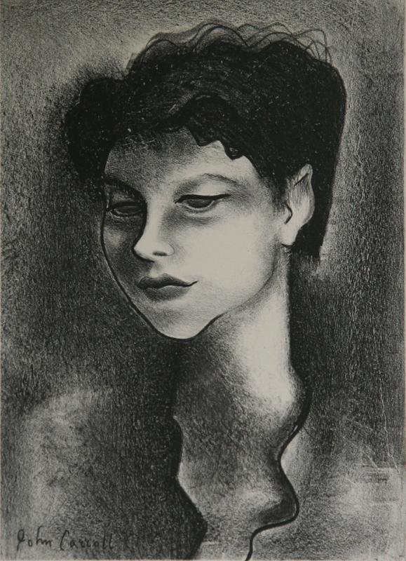 John Carroll (1892-1959): Katherine Schmidt, c. 1945, Lithograph, 8.25" x 6.25", Signed Lower Right, Edition 5/30, Unframed.