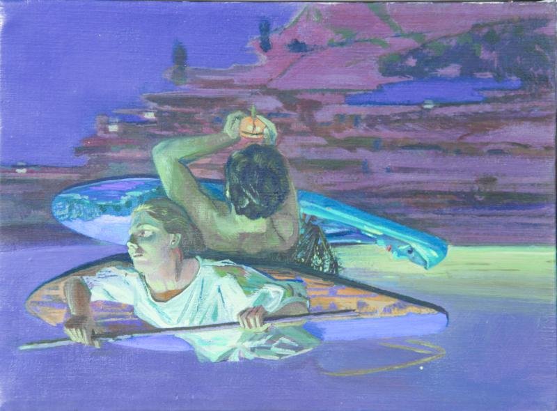 Jim Butler (20th Century): Limbo, 1986, Oil on Canvas, 8" x 11", NA, Framed. Tibor De Nagy label on verso.