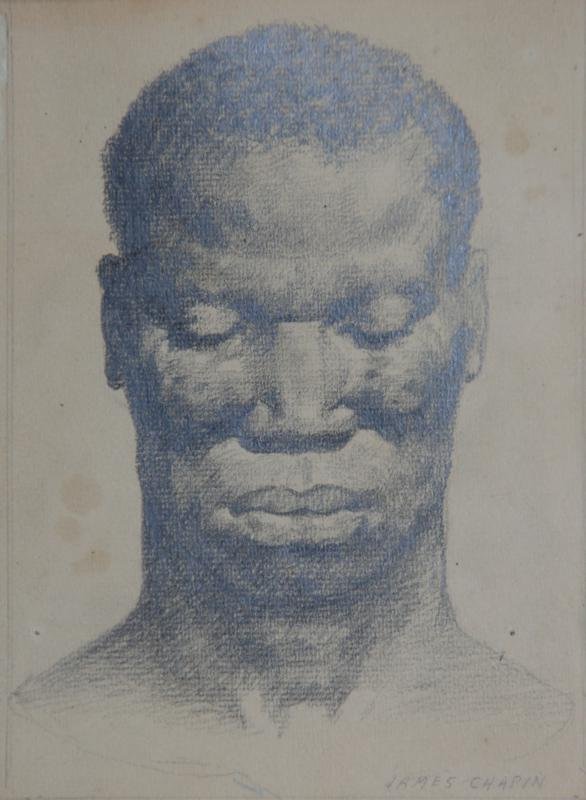 James Chapin (1889-1964): Portrait of a Negro Boxer, c. 1915, Graphite on Paper, 7" x 5", SLR, Unframed. Chapin estate.