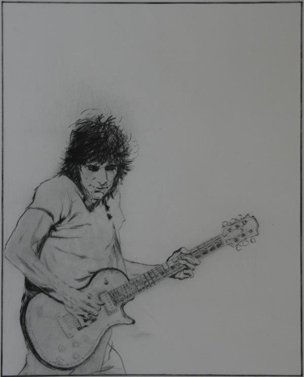 Unknown: Keith Richards, c. 1970, Etching, Ed. 82/150, 20" x 16", SLR indistinctly, Unframed.