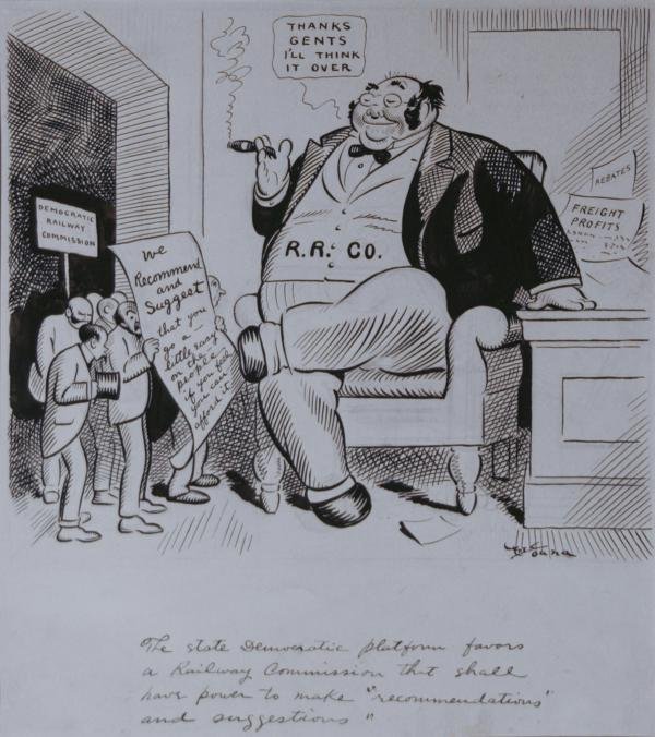 Unknown: Big Government, c. 1945, Ink on Board, 5" x 13.5", SLR, Unframed. Signature indistinct.
