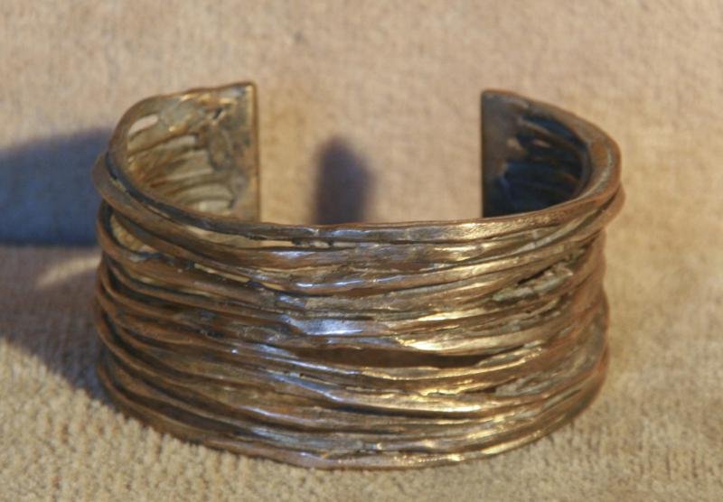 Sharon Wandel (20th Century): Bracelet, c. 1990, Cast Bronze, 3" x 2" x 1.5", Signed. Member National Academy of Design. Wrist opening 1.25".