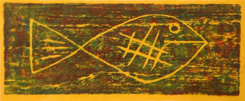Reginald Wilson (1909-1993): Fish, 1946, Silkscreen, Ed. NA, 5.5" x 13.25", SLR, Framed.