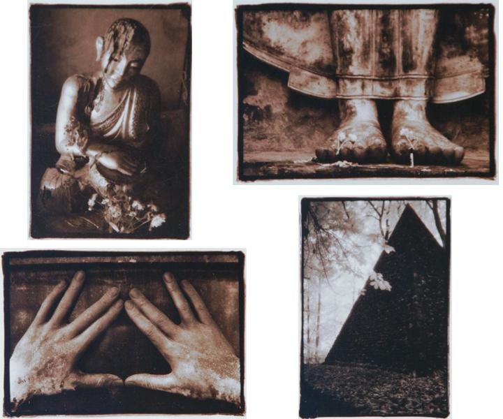Unknown: Suite of Four Buddist Images, Digital Photographs, 5.5" x 4" each, Framed. Provenance: Lotus Gallery, Woodstock.