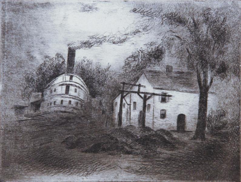 Konrad Cramer (1888-1984): Tug in the Rondout, 1931, Etching with Aquatint, Ed. 15/30, 5.75" x 7.75", SLR and Dated LR, Framed.