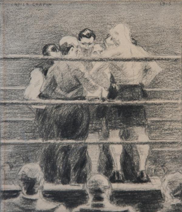 James Chapin (1887-1975): Referees Instruction, 1915, Charcoal on Paper, 12.5" x 11", SUL, Unframed. Provenance: Artist's Estate.