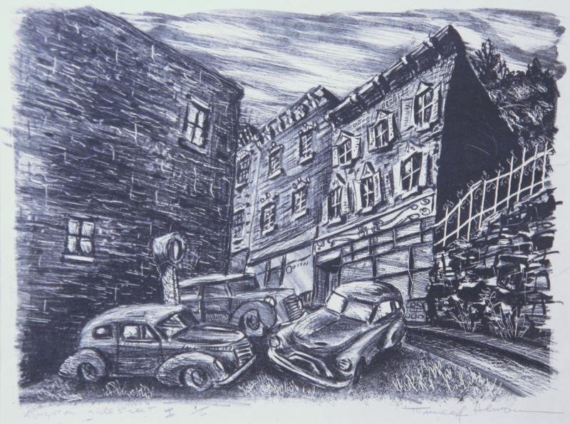 Unknown (American): Kingston Side Street, c. 1935, Lithograph, Ed. 1/6, 9" x 12 3/8", SLR indistinctly, Framed.
