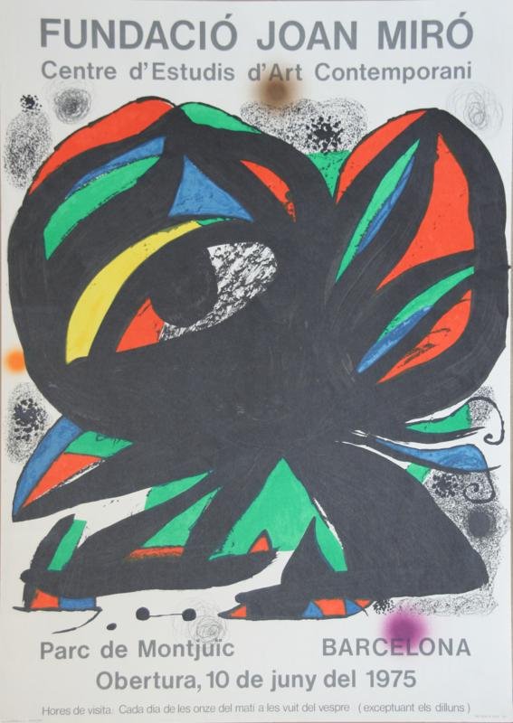 Joan Miro (1893-1983): Exhibition Poster 1975 - Barcelona, Liithograph, 27.5" x 20", NA, Unframed. Publisher La Poligrafa, Barcelona.