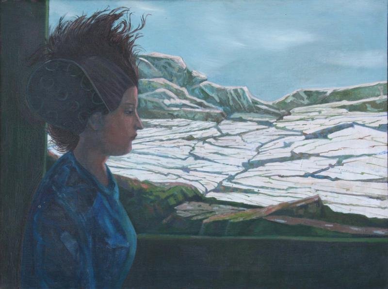 Burt Hasen (1921-2007): Woman with Windswept Hair, 1978, Oil on Canvas, 24" x 32"; Titled, Signed & Dated on Verso. Framed