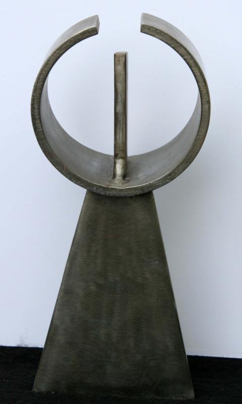 Meyers Rohowsky (1900-1974): Man's Vision, c. 1955, Welded Steel, 8 1/2" x 3 3/4" x 2 1/2", Signed Bottom Front, Unframed. Estate of the artist. Study and artist's notes accompany the lot.