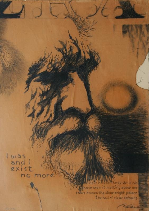 Edward Chavez (1917-1995): Ezra (Pound), c. 1970, Charcoal on Paper, 31" x 21", SLR, Framed.