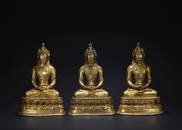 A set of gilt-bronze statue of the Buddha of