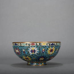 A Cloisonne enamel 'flowers' bowl