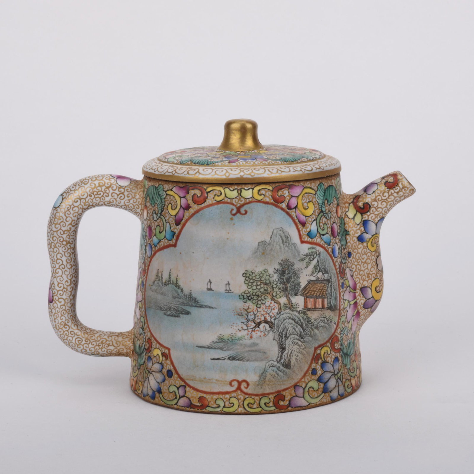 A Zisha teapot: Height4.1in,diameter5.1in,