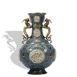 A Cloisonne enamel 'flowers' vase