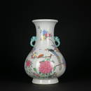 A famille-rose 'floral and birds' vase