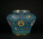 A Cloisonne enamel 'lotus' jar