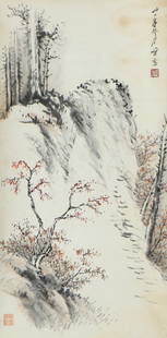 Zhao Wangyun landscape hanging scroll on paper: Height 67cm Width 34cm