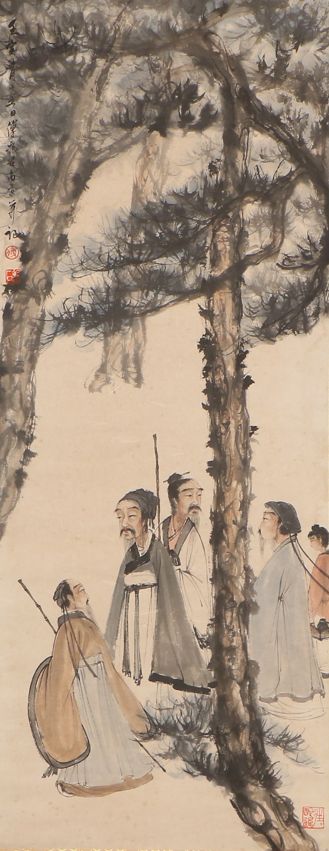 Fu Baoshi Figure Hanging Scroll: Height 103cm Width 40cm