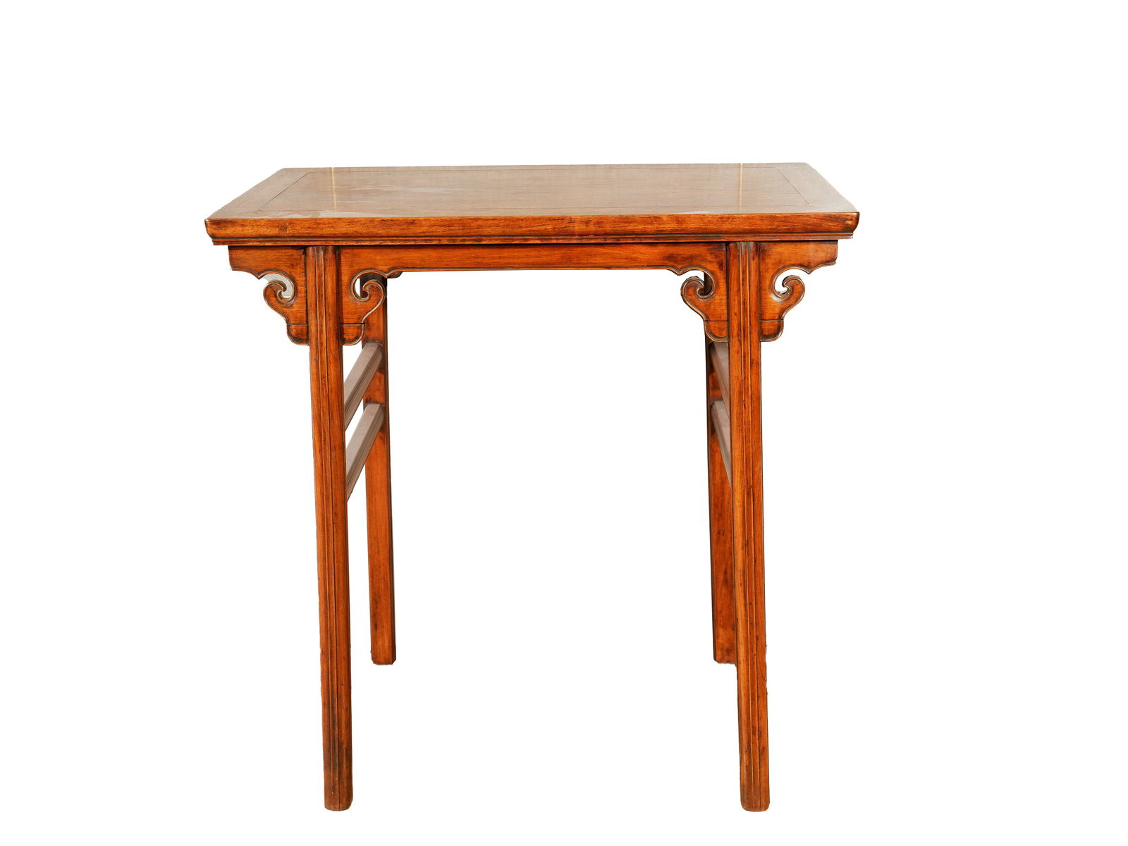 Huanghuali flat-top desk with Ganoderma lucidum pattern: Height 80cm Width 76cm
