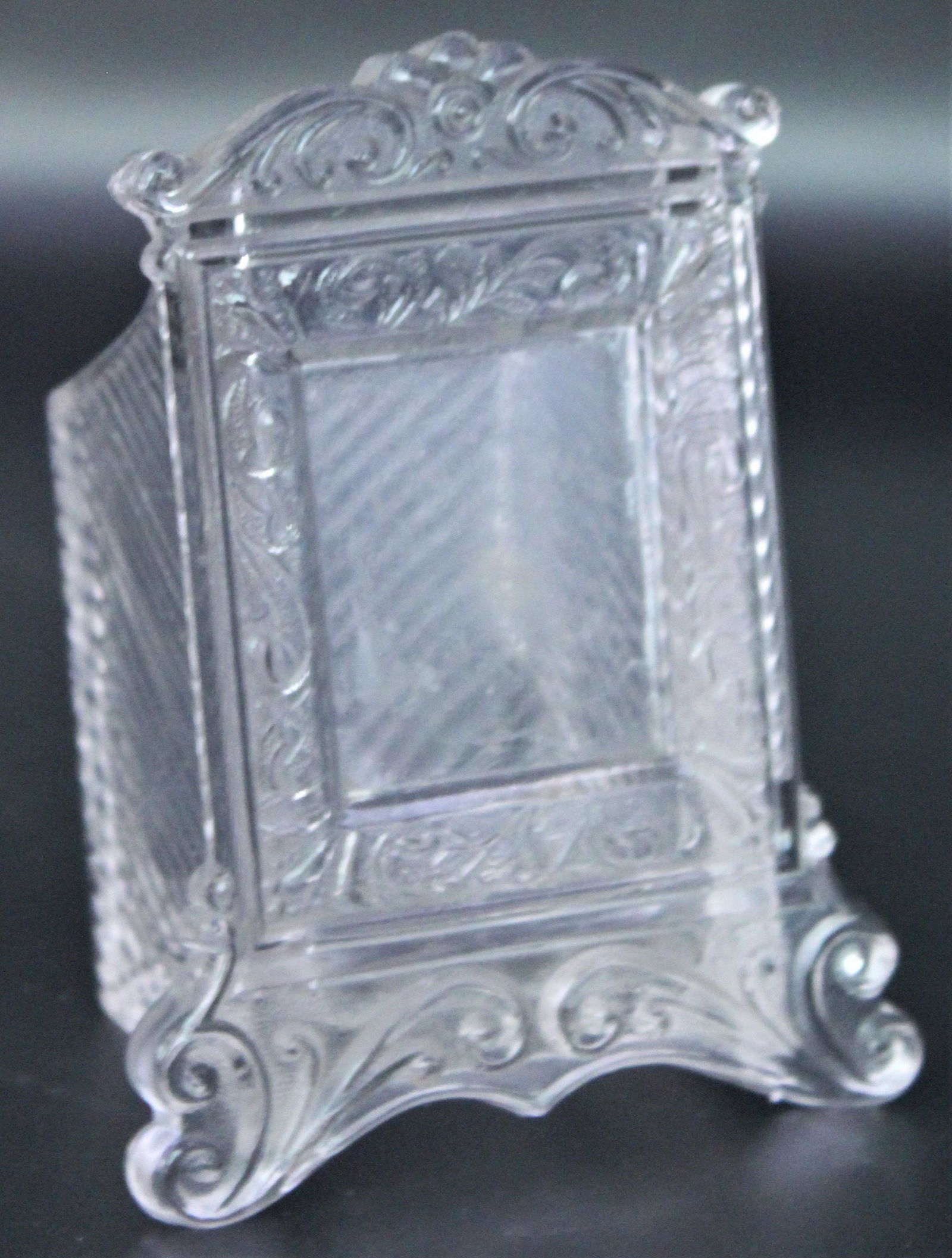Greentown Clear Picture Frame Toothpick Holder (1 of 3)