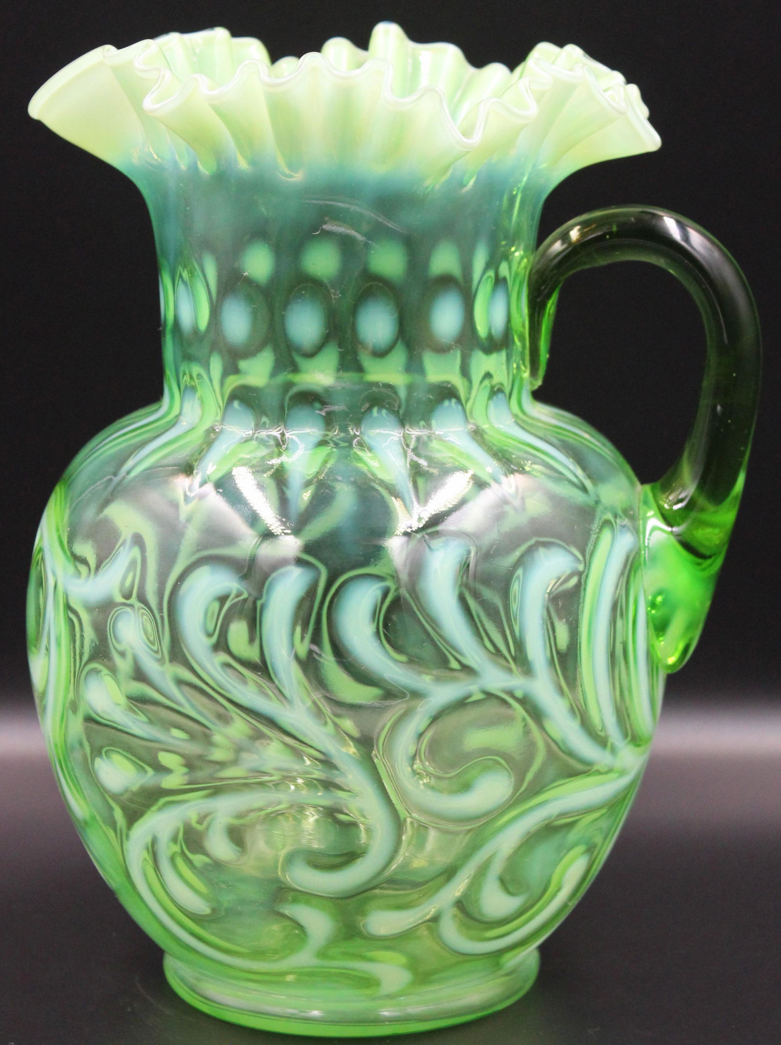 Jefferson Green Opalescent Water Pitcher (1 of 2)