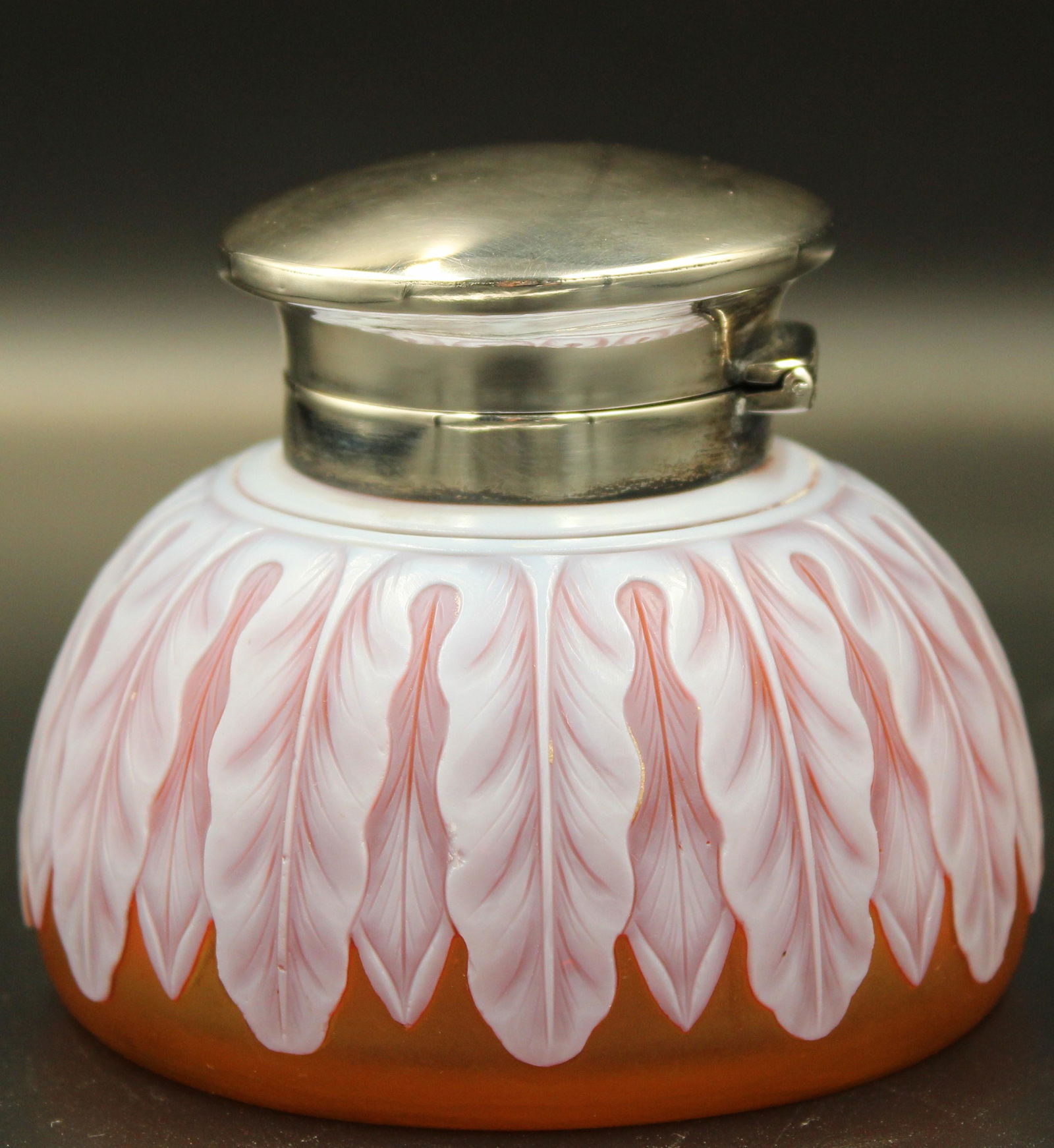 Stevens and Williams Cameo Acanthus Inkwell Sterling (1 of 7)