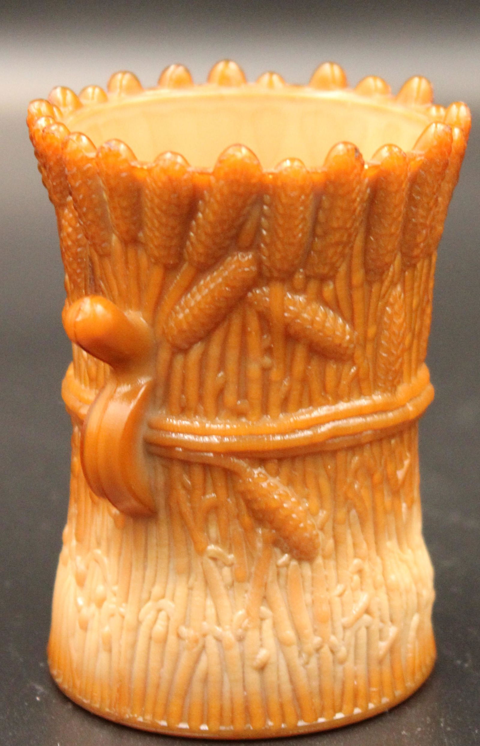 Greentown Chocolate Glass Sheaf of Wheat Toothpick (1 of 4)