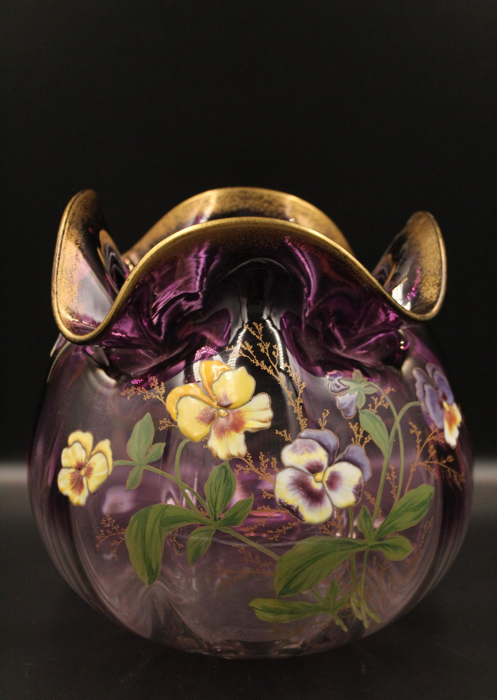 Moser Legras Massive Pansy Bowl (1 of 5)