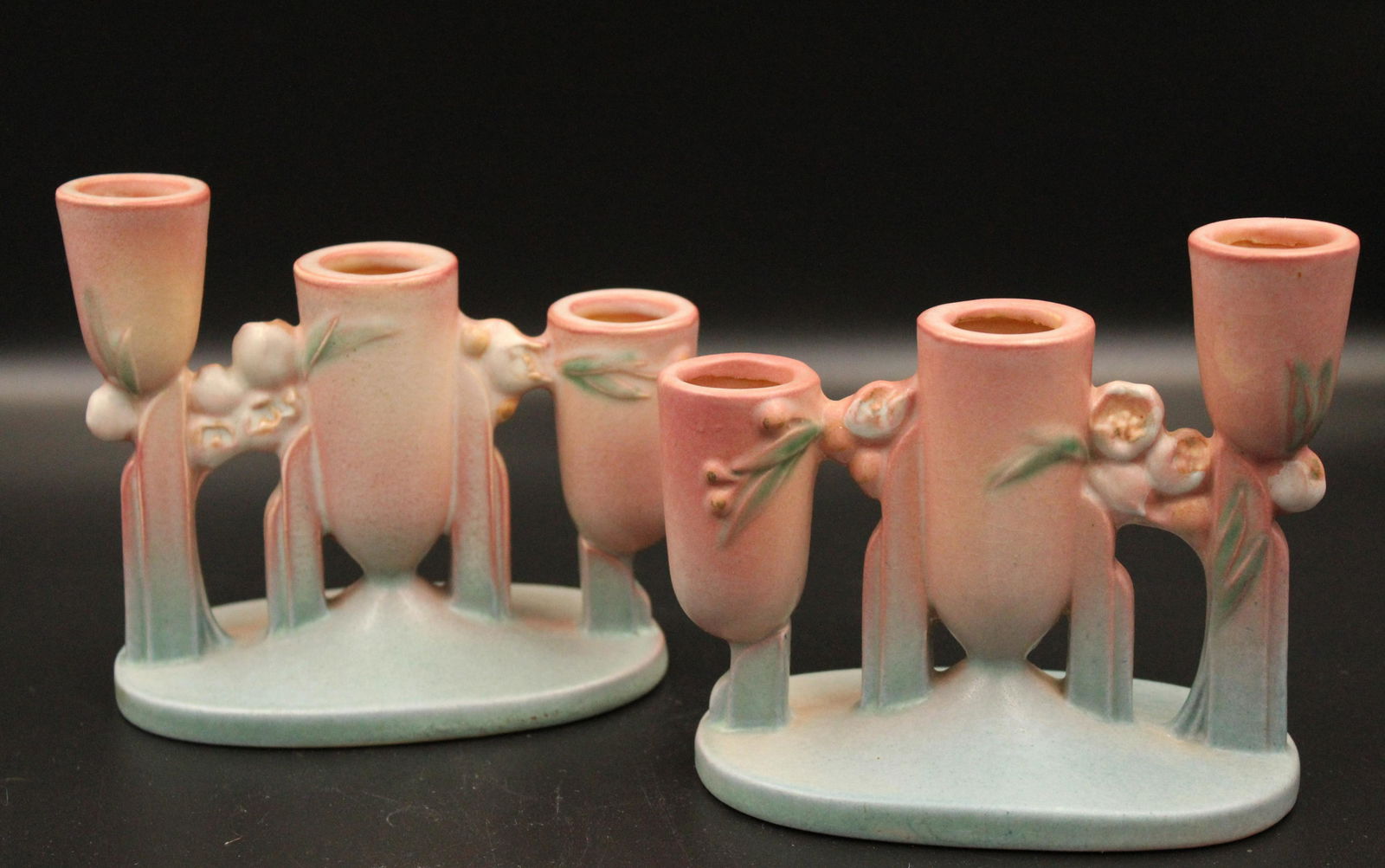 Roseville pottery Ixia Candlestick pair (1 of 3)