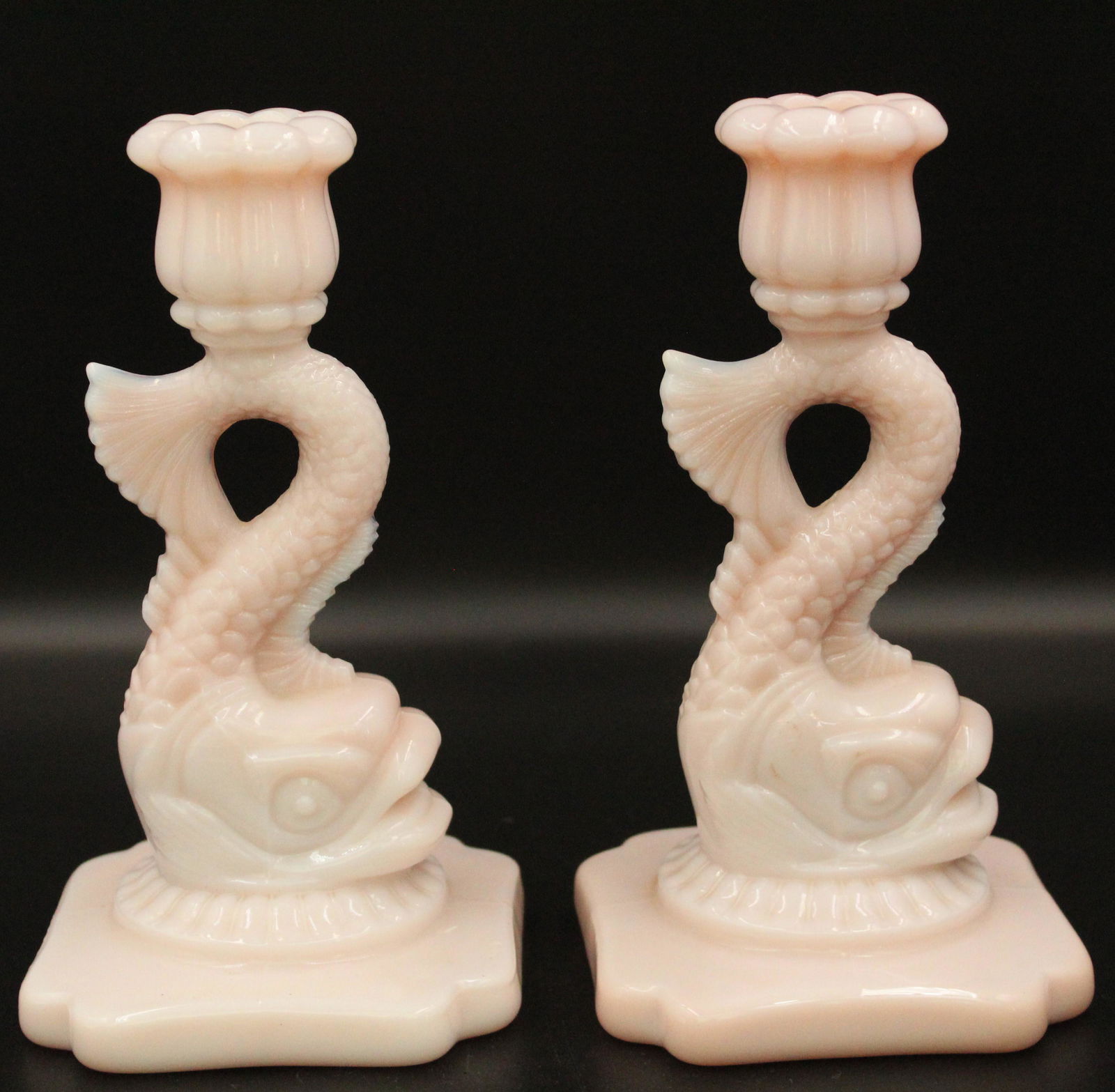 Cambridge Glass Crown Tuscan Dolphin Candlestick Pair (1 of 2)