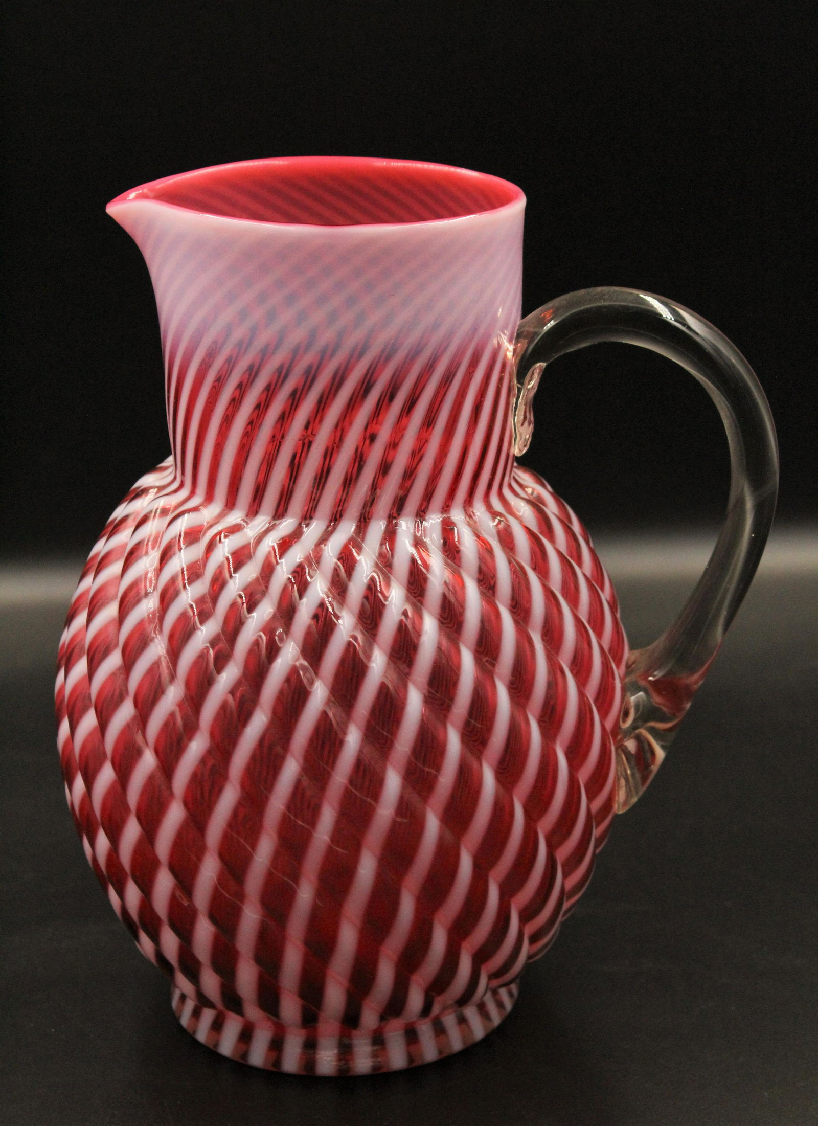 Cranberry Opalescent Victorian Water Pitcher (1 of 3)