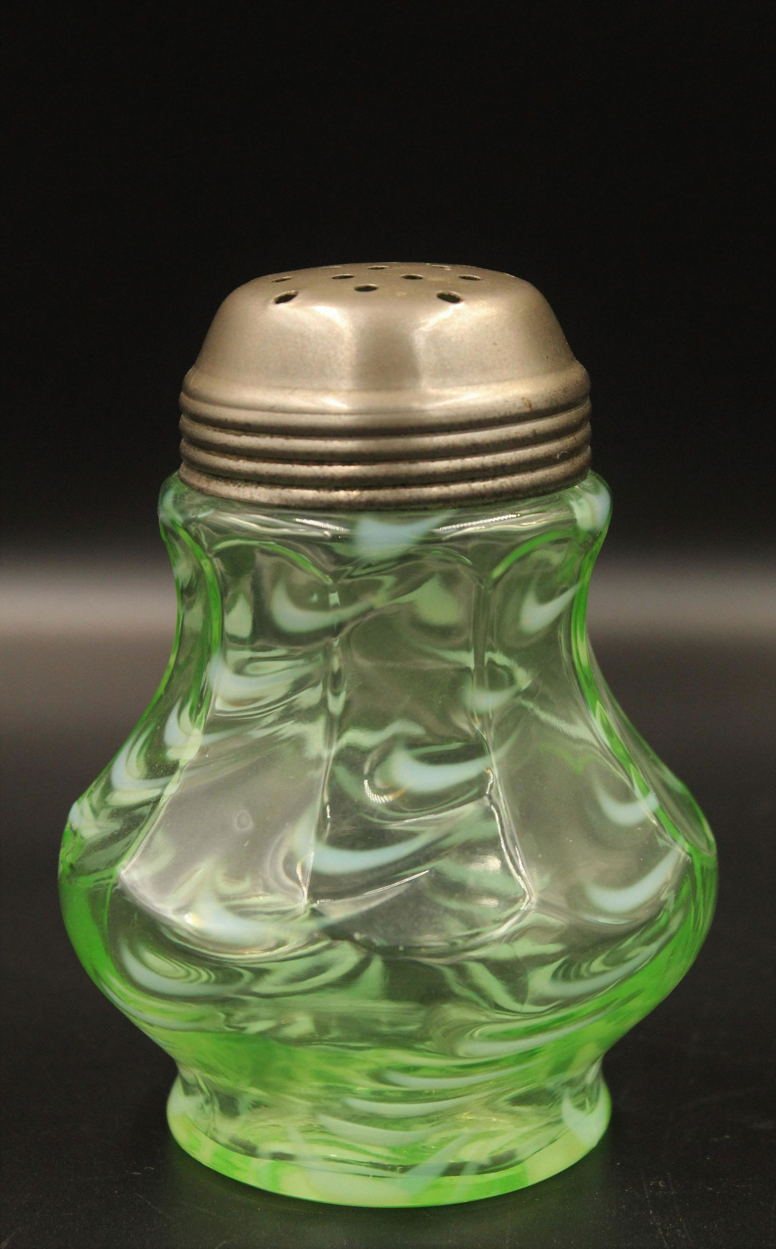 Northwood Green Opalescent Blown Twist Sugar Shaker (1 of 2)