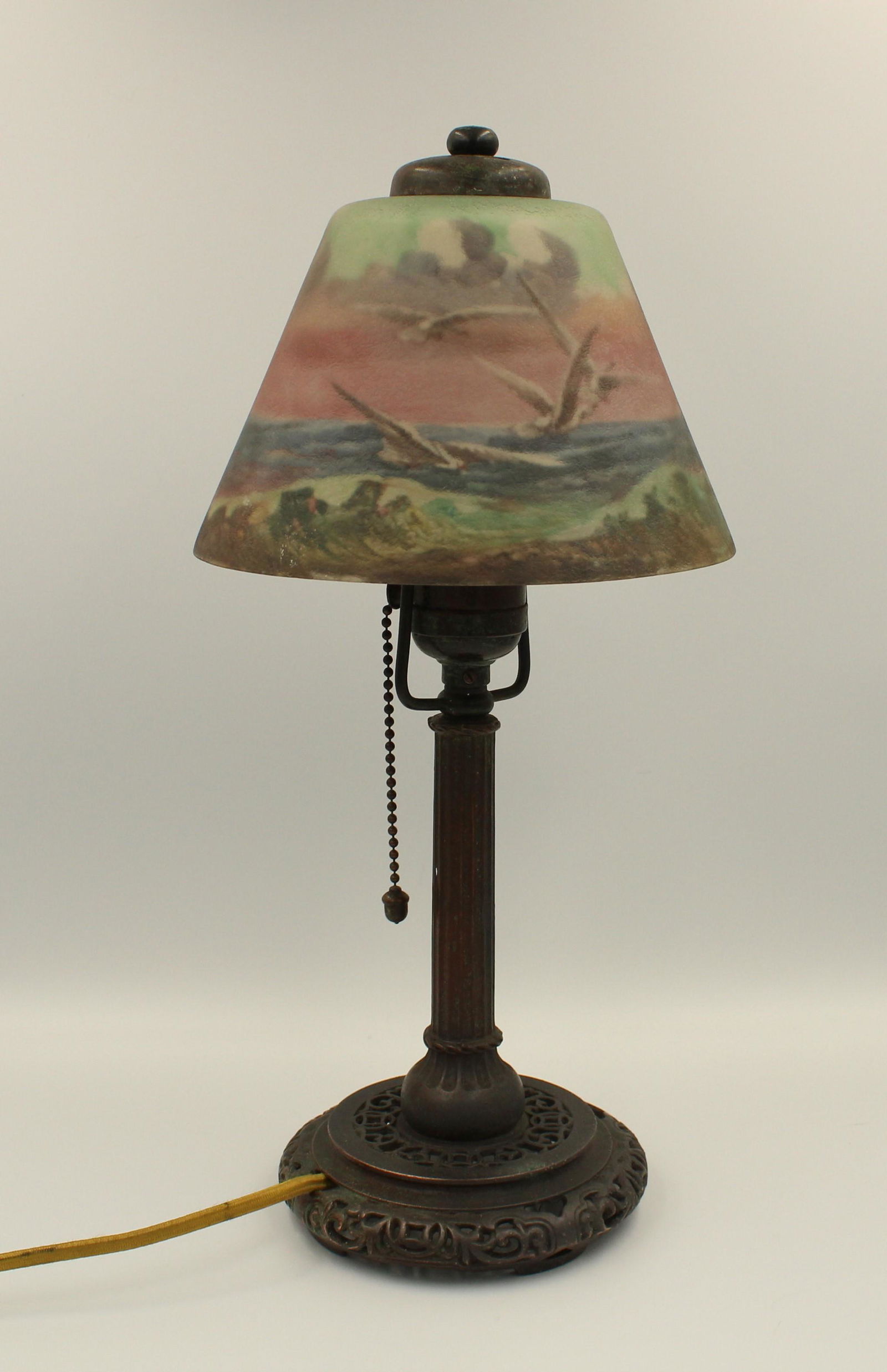 Antique Handel  Reverse Painted Boudoir Lamp (1 of 7)