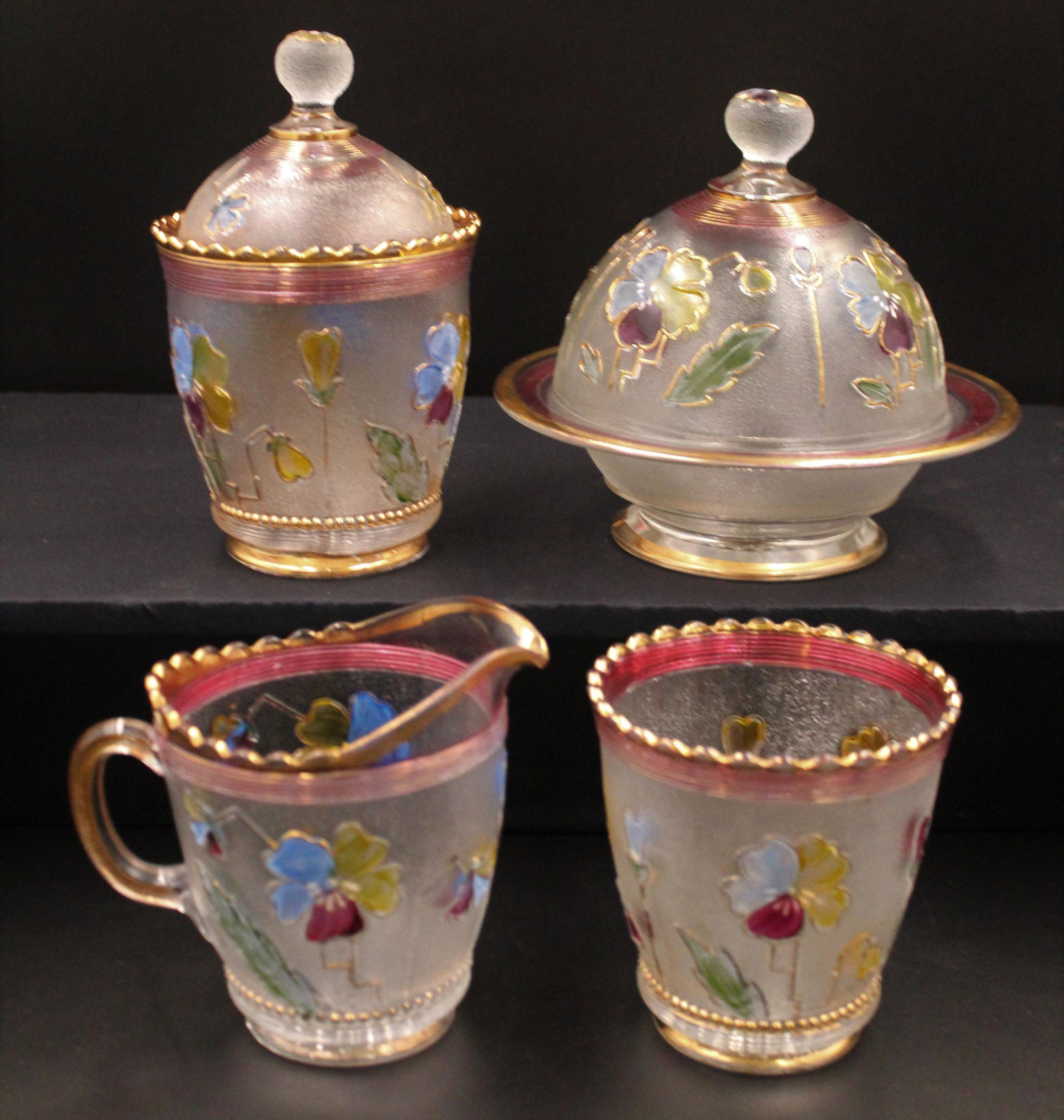 Northwood Mikado pattern opalescent Table set (1 of 5)