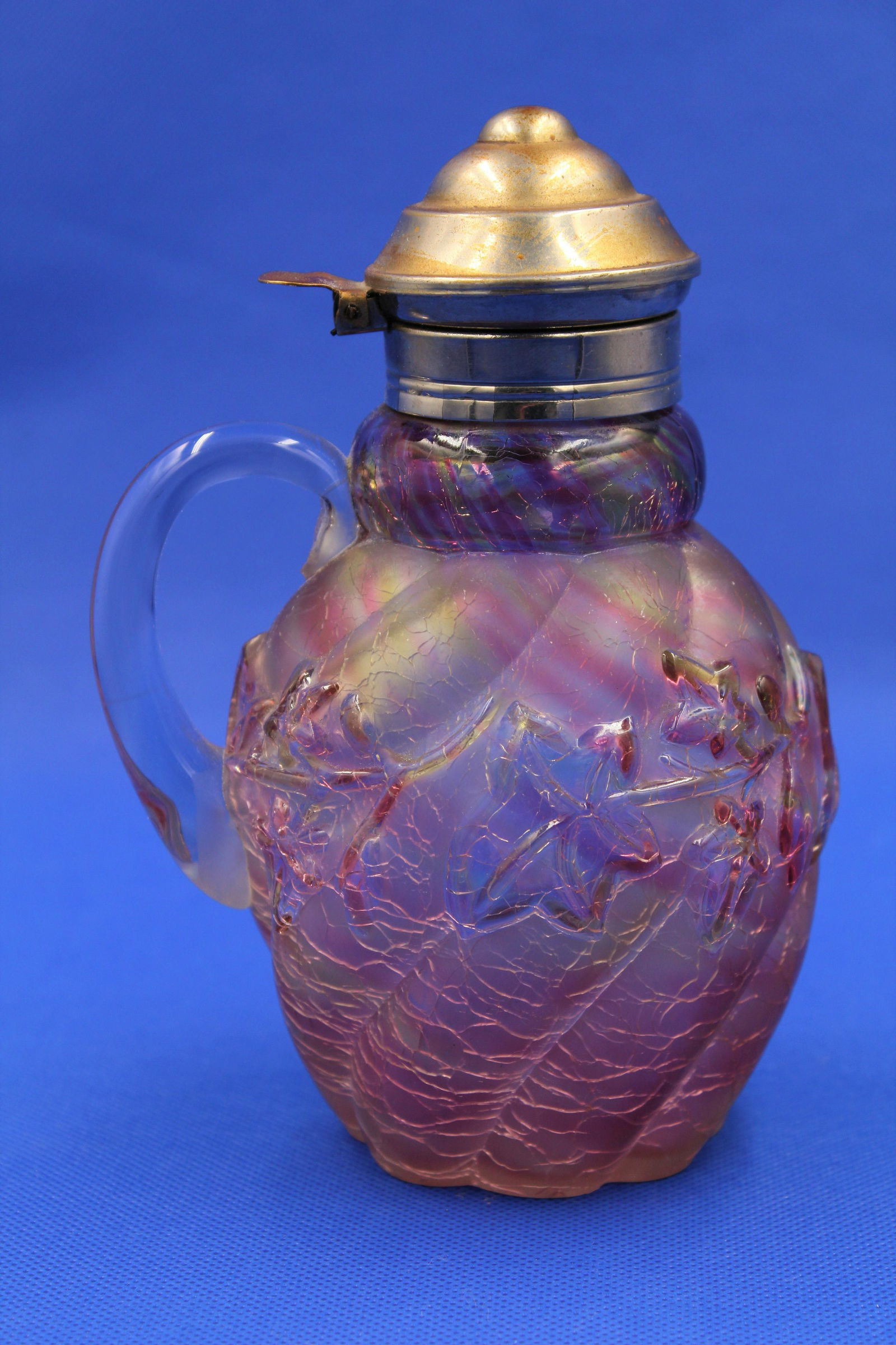 Scarce Northwood Spatter Royal Ivy Syrup Pitcher (1 of 1)