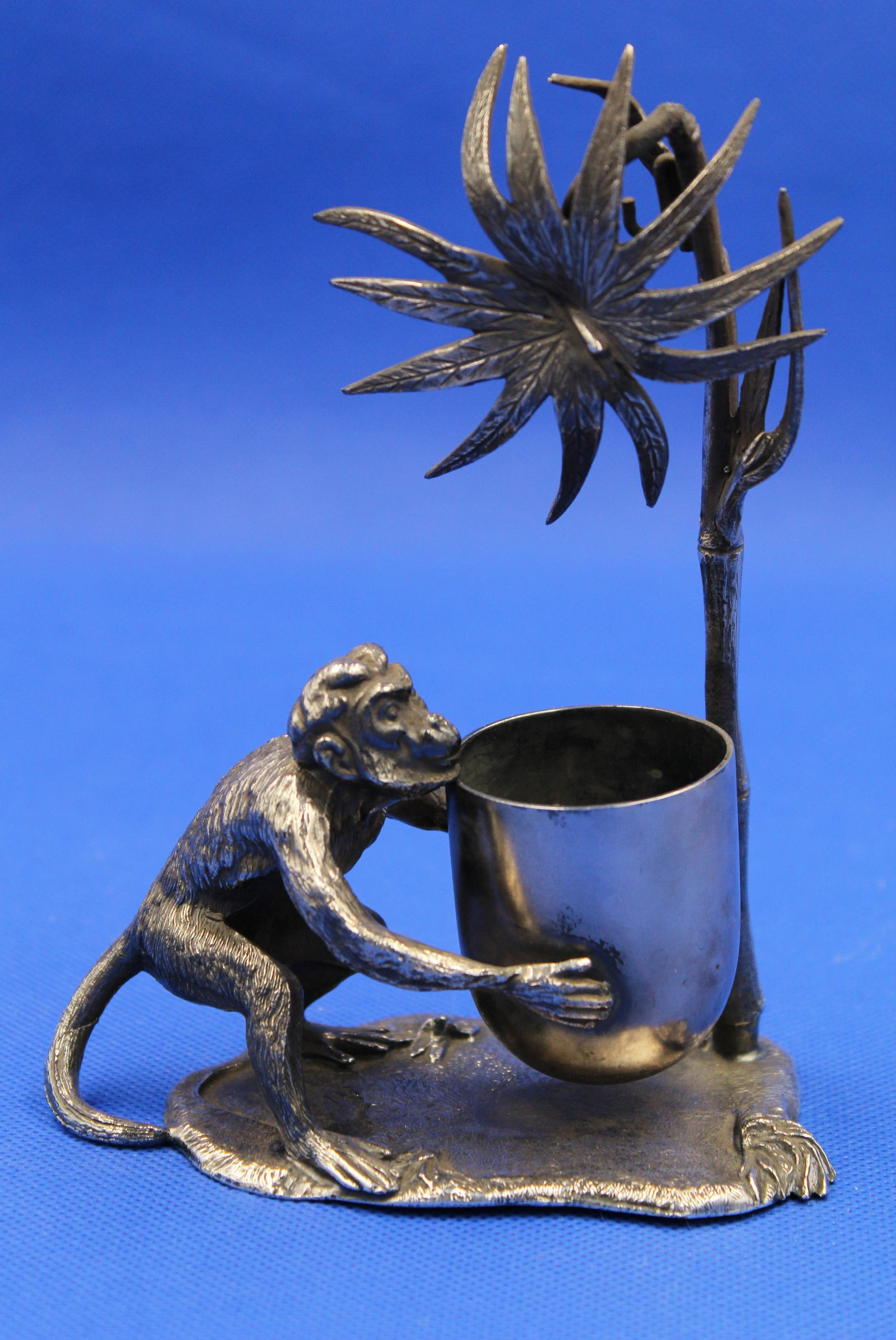 Victorian Tufts Silverplate Monkey & Palm Toothpick (1 of 4)