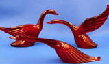 Heisey by Mosser Glass Ruby Red Geese Set