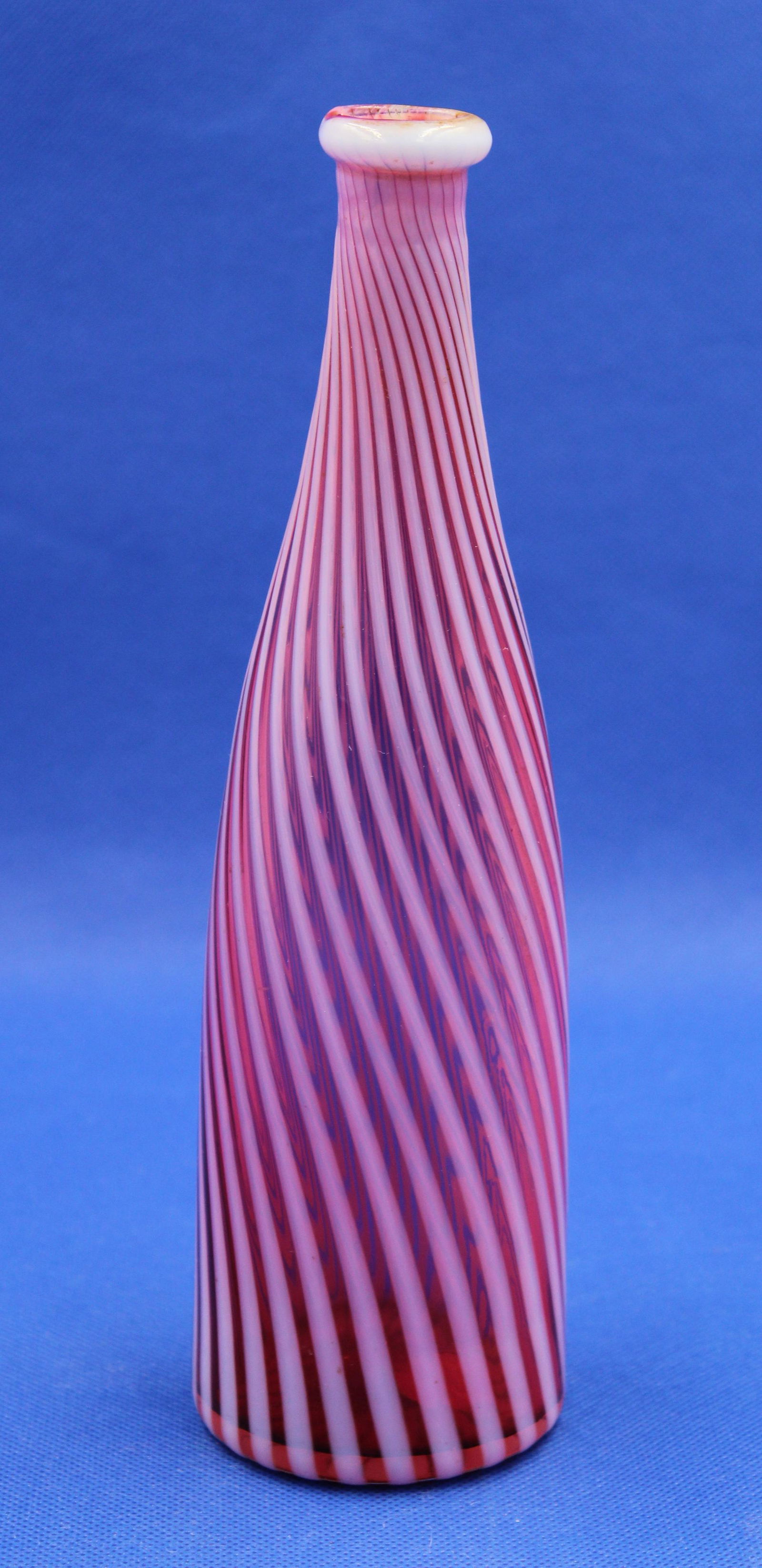 Victorian Cranberry Opalescent Swirl Barber Bottle (1 of 2)