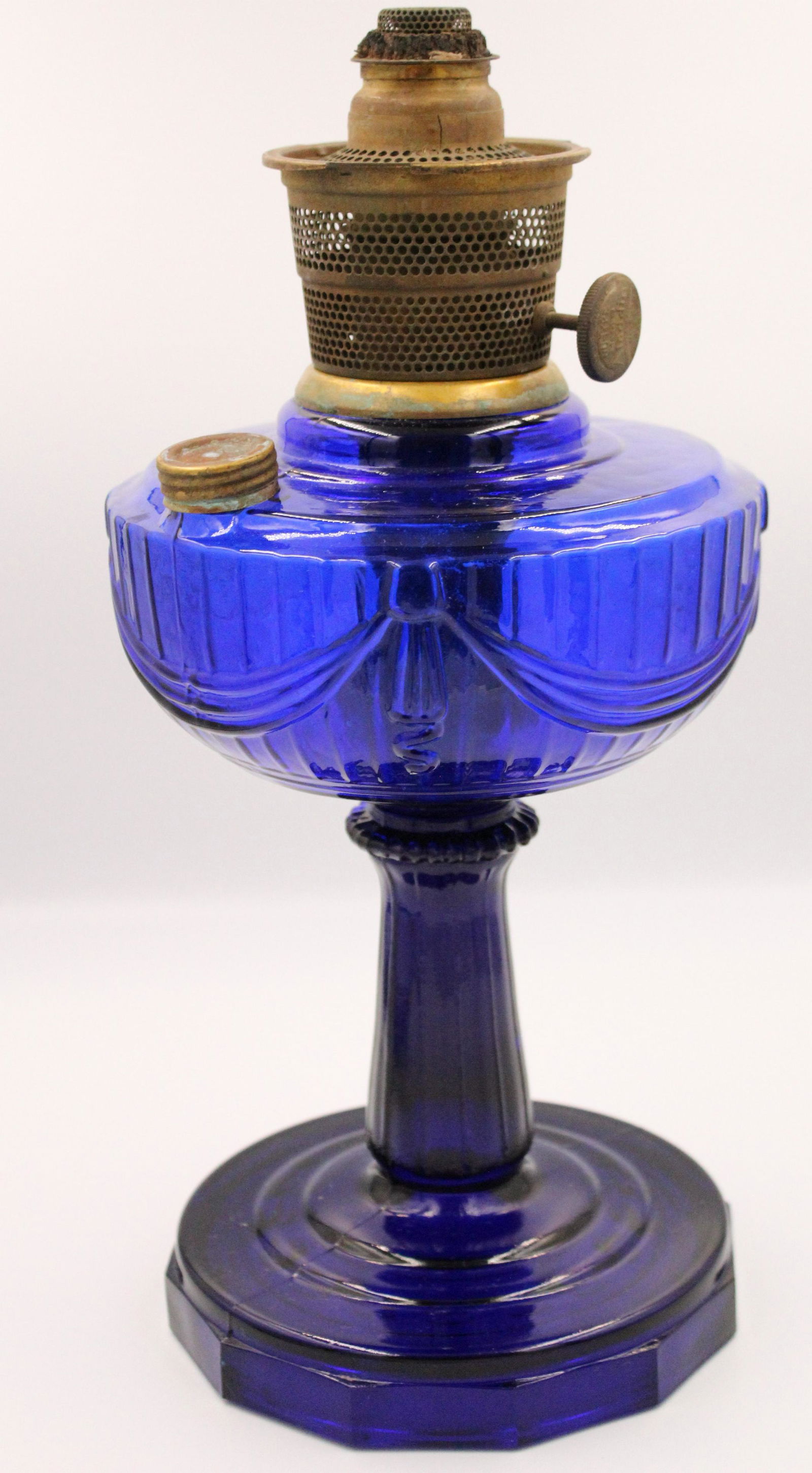 Aladdin orig. Cobalt Lincoln Drape Oil Lamp (1 of 4)