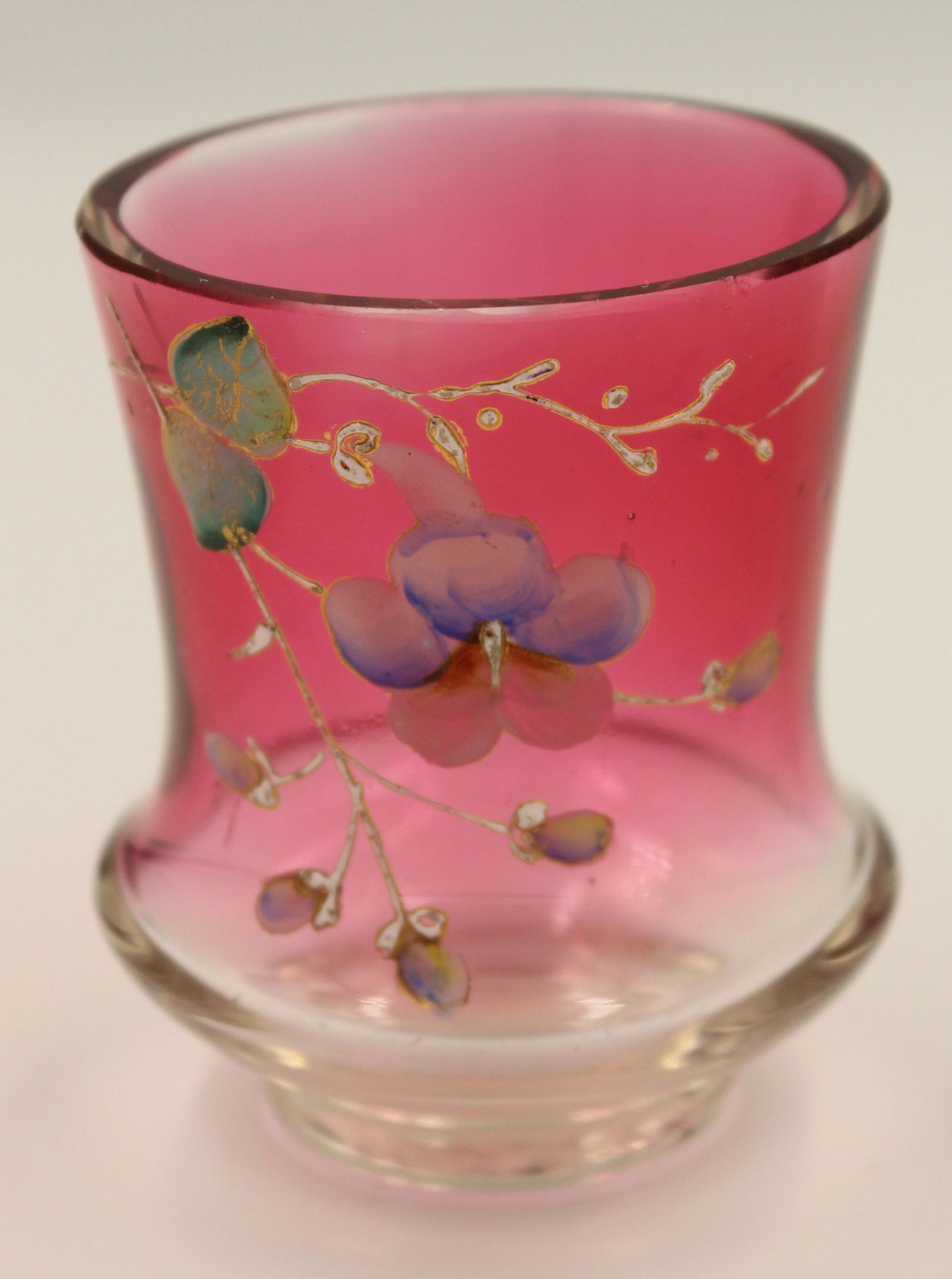 Cranberry Rubina decorated Toothpick Holder (1 of 2)