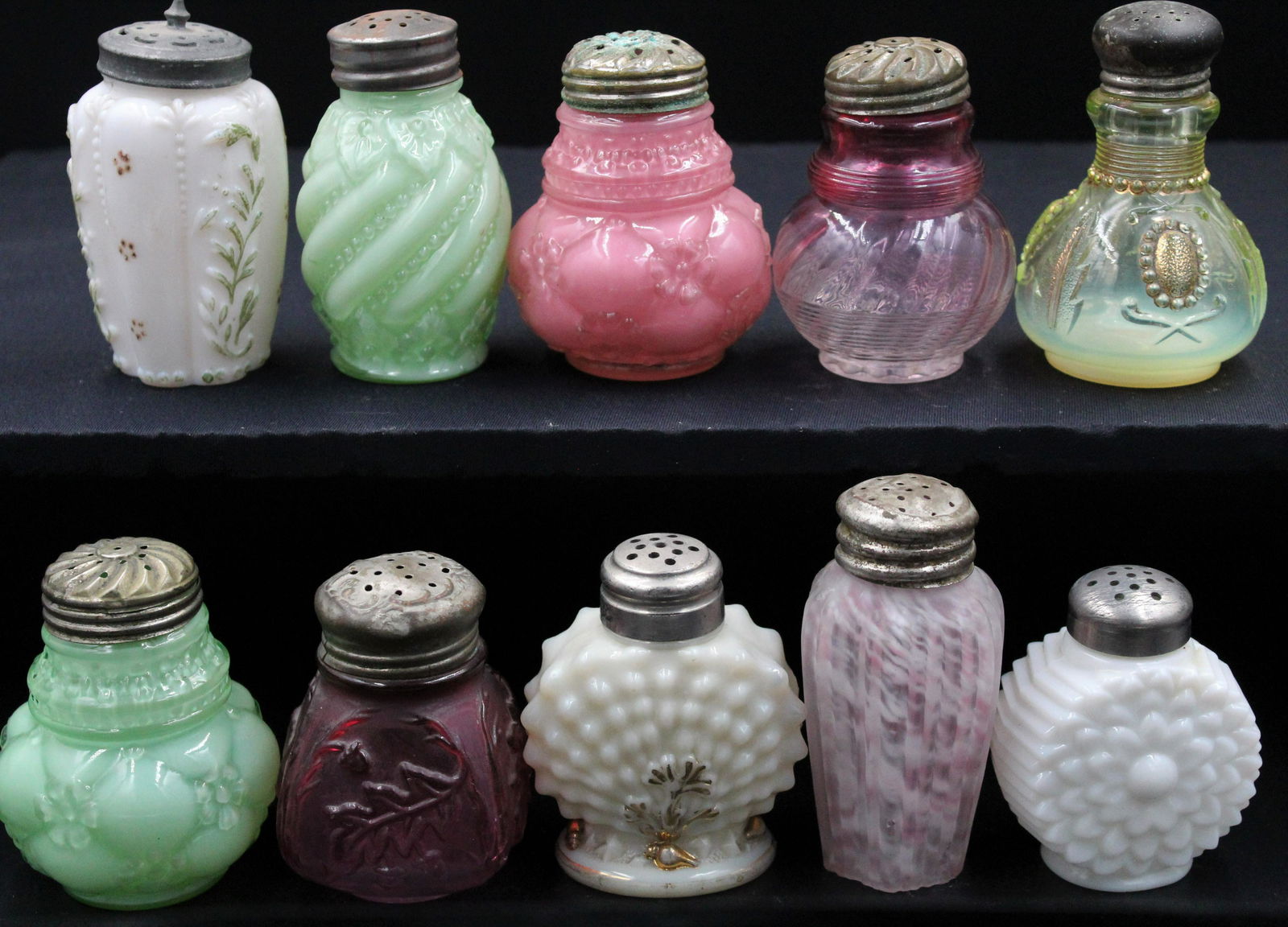 10 pc. Lot Northwood Victorian Glass Salt Shakers (1 of 3)